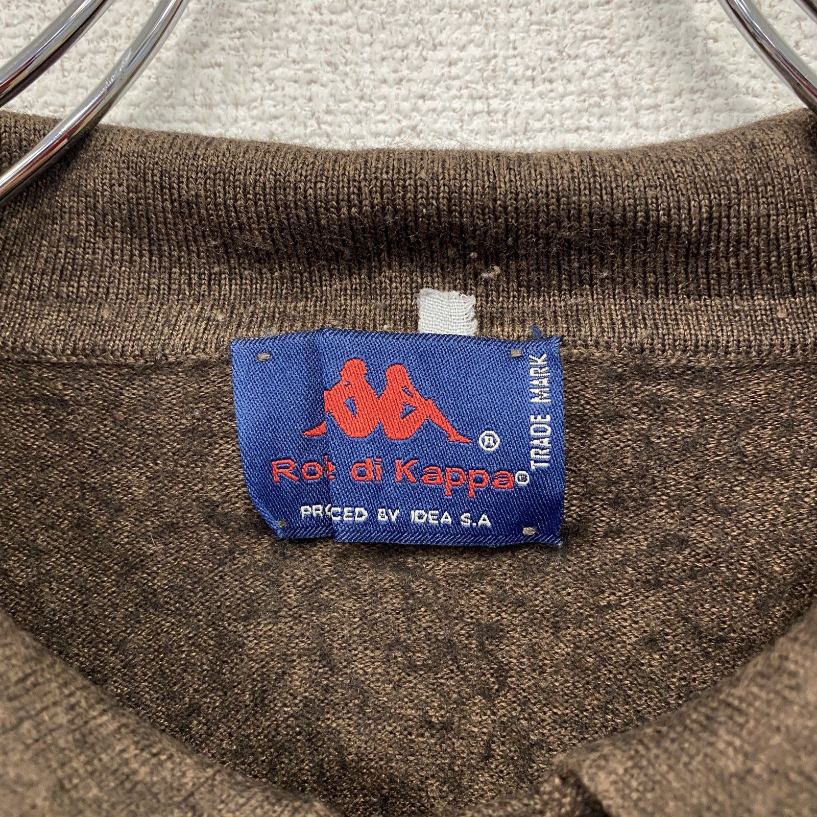 90s～　Robe di Kappa　カッパ　ニットポロセーター　ヴィンテージ　茶色　ブラウン　　古着
