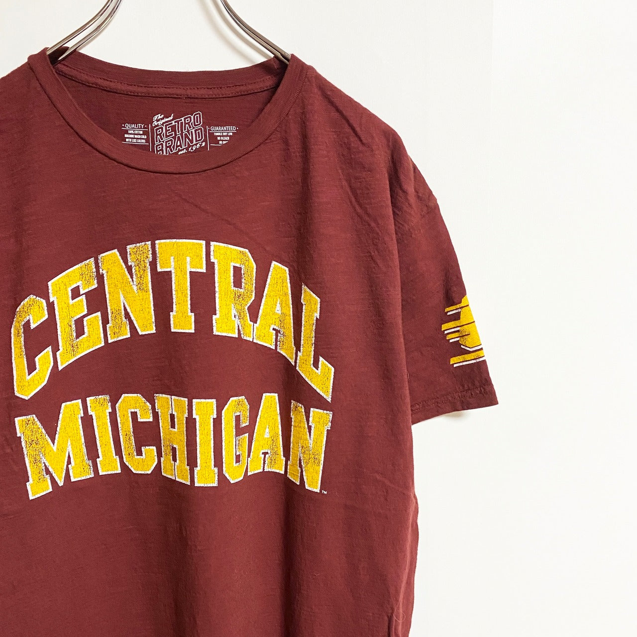 古着 used　RETRO BRAND　半袖プリントTシャツ　CENTRAL MICHIGAN　クルーネック　Lサイズ