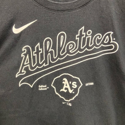 古着 used　NIKE　ナイキ　MLB　半袖プリントTシャツ　オークランドアスレチックス　黒　ブラック　2XLサイズ