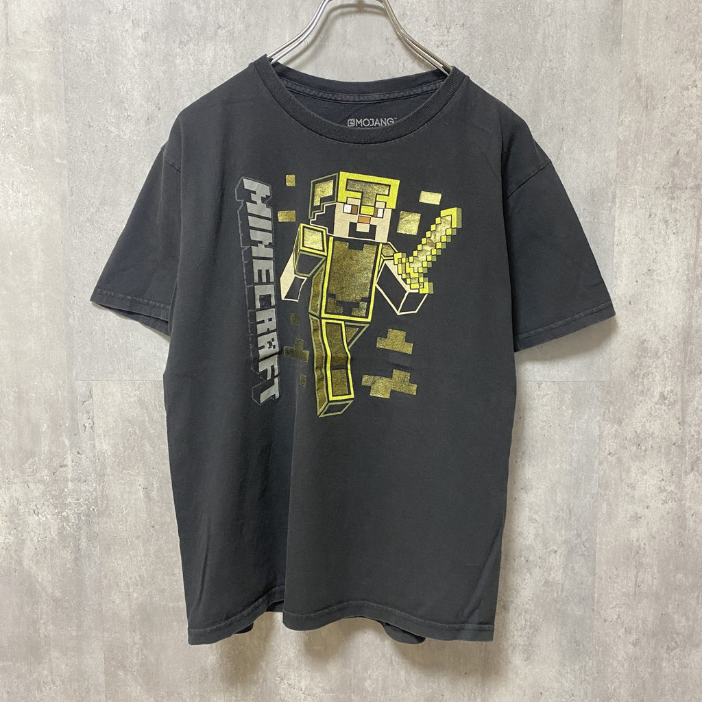 MINECRAFT　マインクラフト　半袖ゲームプリントTシャツ　オフィシャル　黒　ブラック　XLサイズ　古着