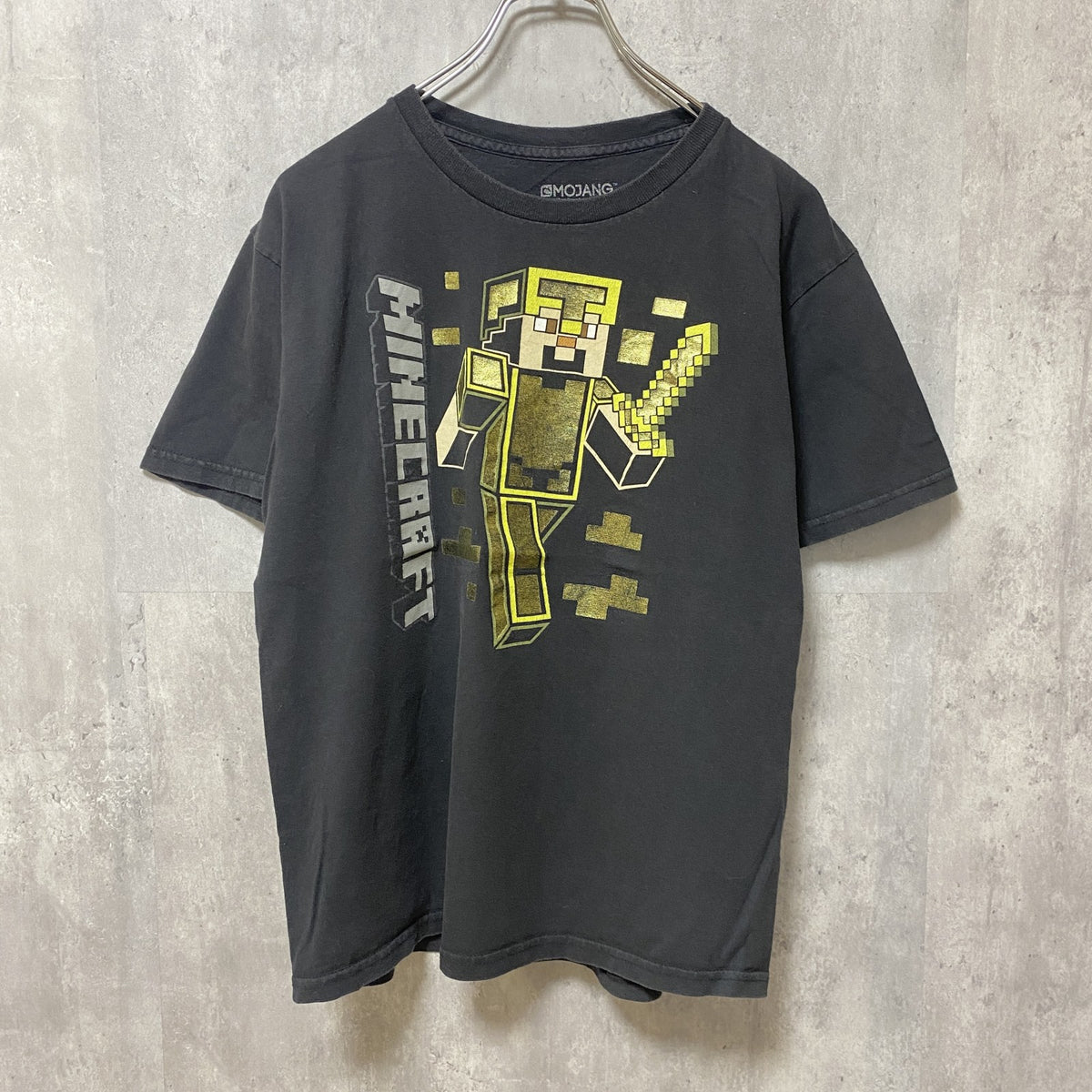 MINECRAFT　マインクラフト　半袖ゲームプリントTシャツ　オフィシャル　黒　ブラック　XLサイズ　古着