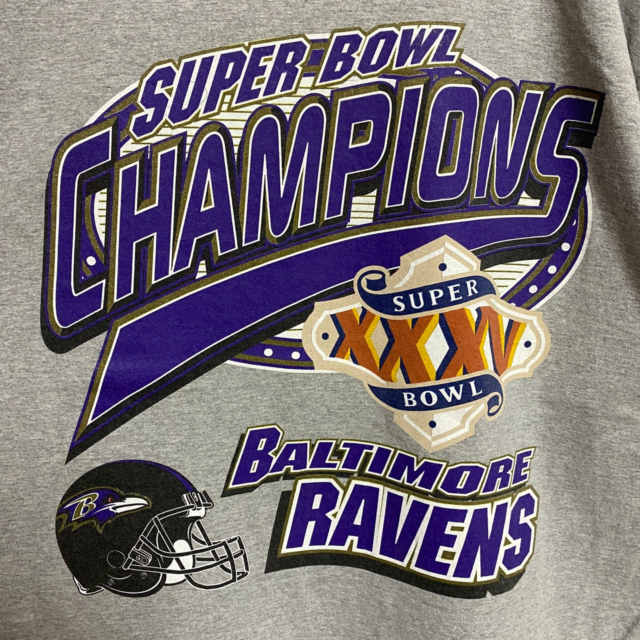 古着 used　TRUE FUN　NFL　SUPER BOWL　半袖プリントTシャツ　アメフト　スポーツ　グレー　XLサイズ