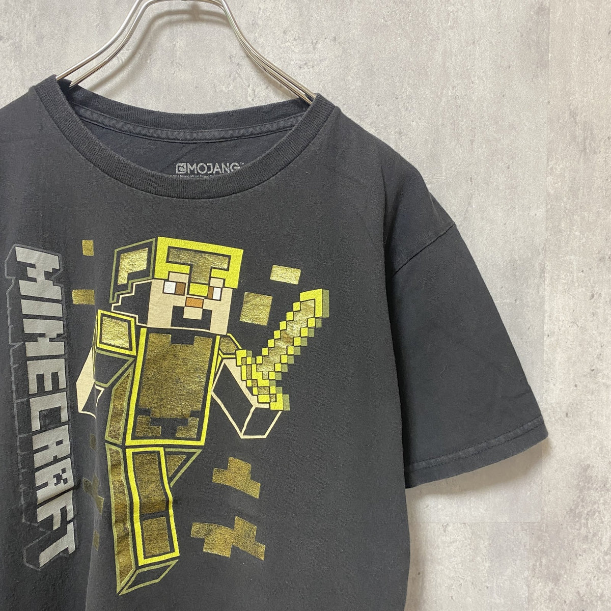 MINECRAFT　マインクラフト　半袖ゲームプリントTシャツ　オフィシャル　黒　ブラック　XLサイズ　古着