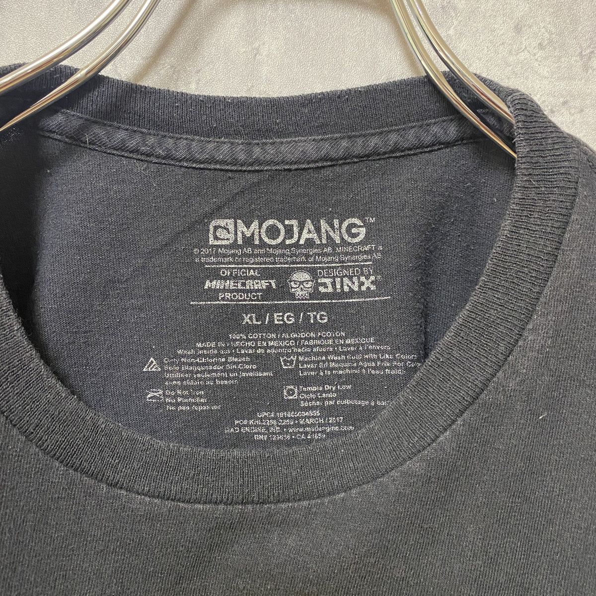 MINECRAFT　マインクラフト　半袖ゲームプリントTシャツ　オフィシャル　黒　ブラック　XLサイズ　古着