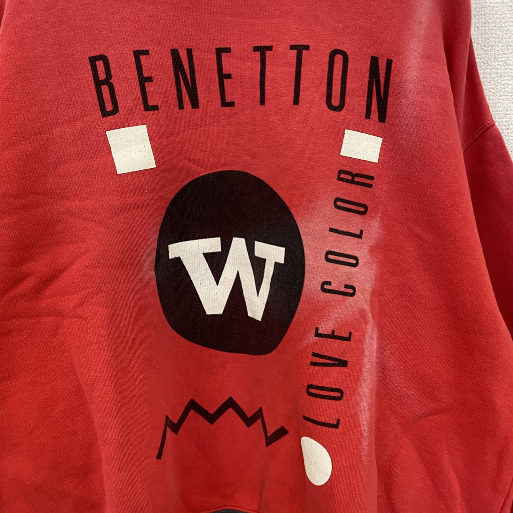 古着 used　UNITED COLORS OF BENETTON　スウェット/トレーナー　フェード　赤　レッド　46サイズ