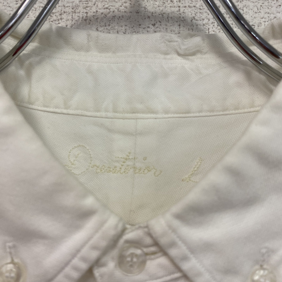 DRESSTERIOR　ドレステリア　長袖ボタンダウンシャツ　白　ホワイト　Lサイズ　古着