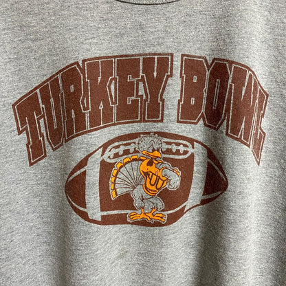 古着 used　RUSSELL ラッセル　90s　TURKEY BOWL　半袖プリントTシャツ　アメフト　グレー　XLサイズ