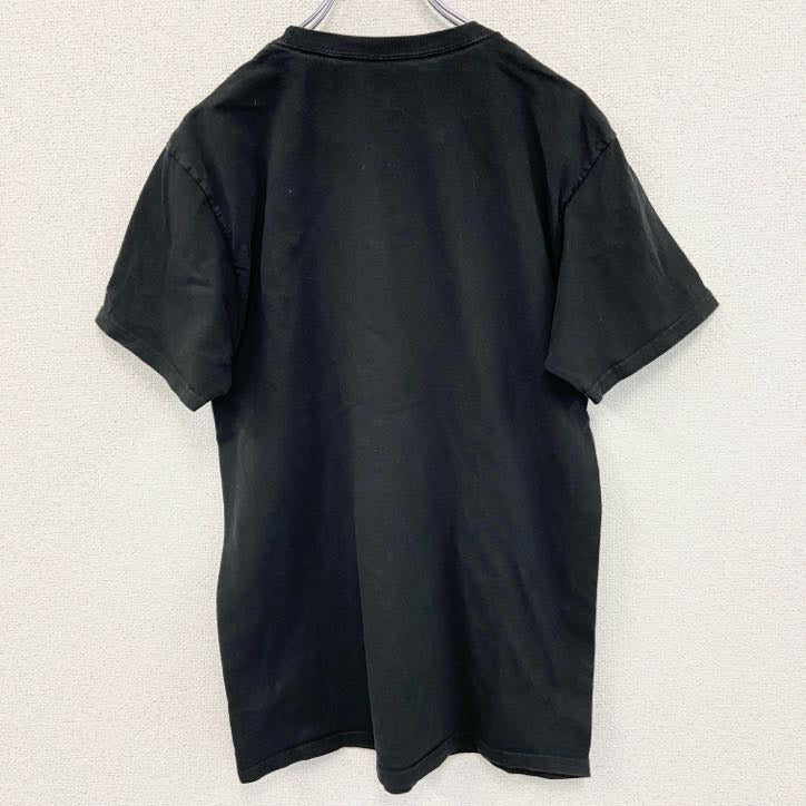 champion　チャンピオン　半袖カレッジプリントTシャツ　刺繍ロゴ　3連プリント　現行　黒　ブラック　Mサイズ　古着