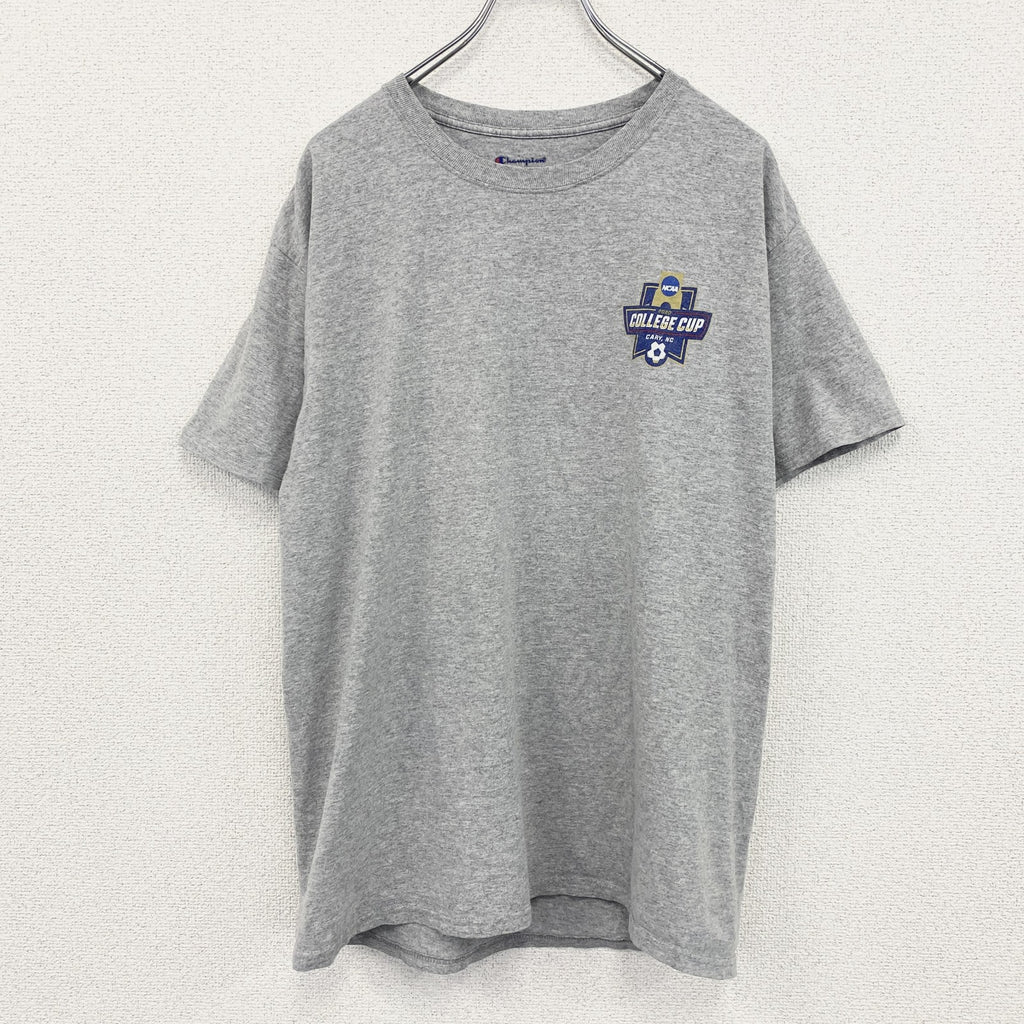 Champion　チャンピオン　NCAA　半袖プリントTシャツ　サッカー　灰色　ライトグレー　Mサイズ　古着