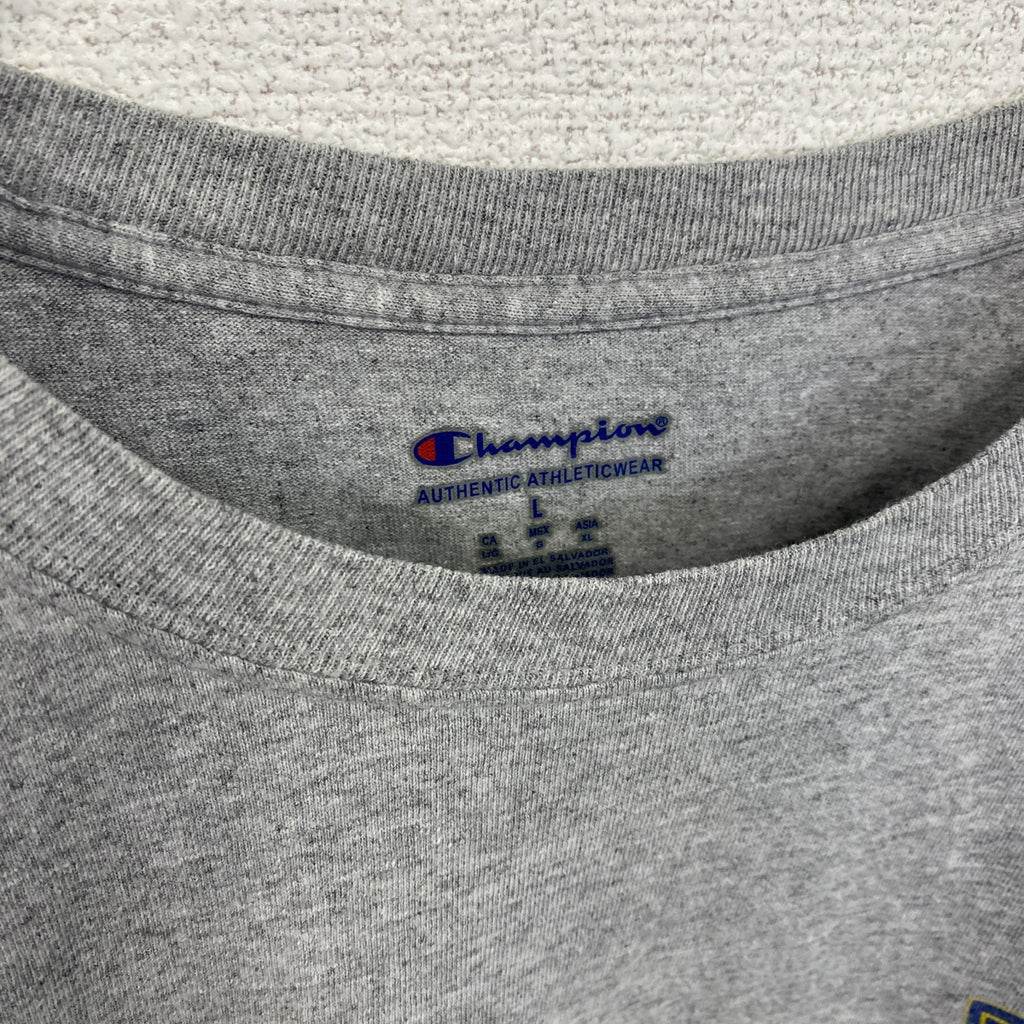 Champion　チャンピオン　NCAA　半袖プリントTシャツ　サッカー　灰色　ライトグレー　Mサイズ　古着