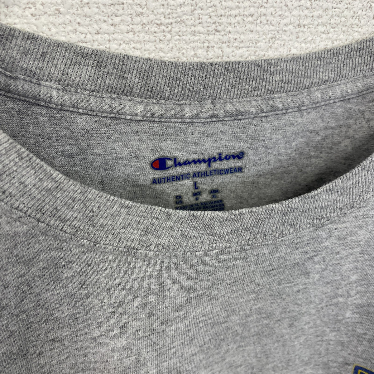 Champion　チャンピオン　NCAA　半袖プリントTシャツ　サッカー　灰色　ライトグレー　Mサイズ　古着