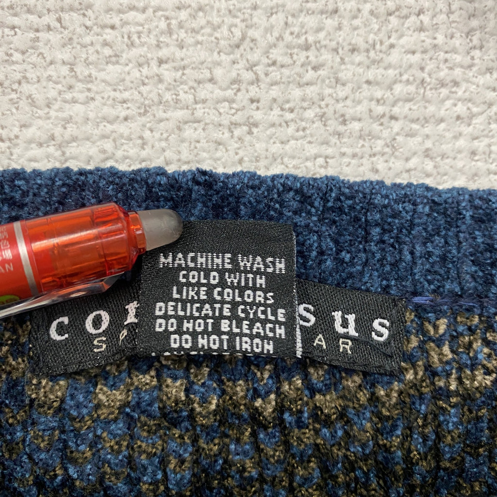 ～00s　consensus　レーヨンニットセーター　ヴィンテージ　総柄　マルチカラー　Lサイズ　古着