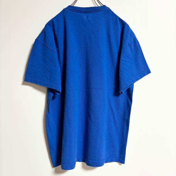 DELTA　半袖ビッグプリントTシャツ　アメフト　スーパーボウル　スポーツ　青　ブルー　春夏服　Lサイズ　古着