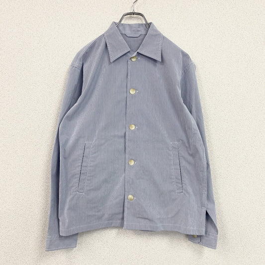 NEW YORKER　ニューヨーカー　長袖シャツジャケット　ストライプ　青　ブルー　Mサイズ　