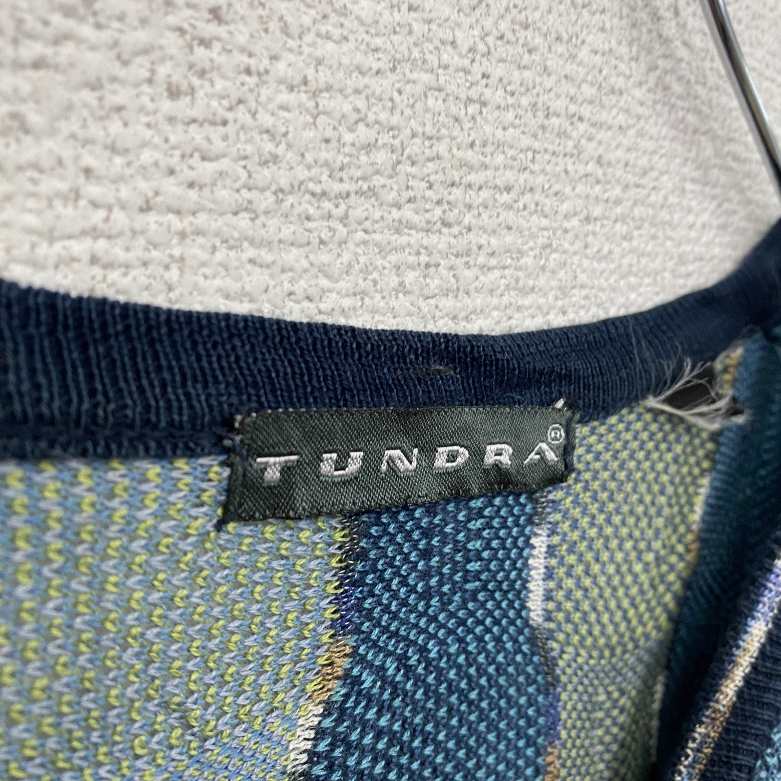 ～90s　TUNDRA　アクリルニットセーター　ヴィンテージ　総柄　マルチカラー　2XLTサイズ　古着