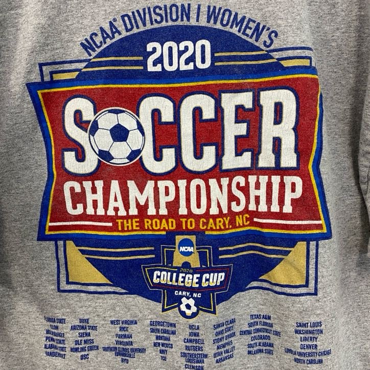 Champion　チャンピオン　NCAA　半袖プリントTシャツ　サッカー　灰色　ライトグレー　Mサイズ　古着