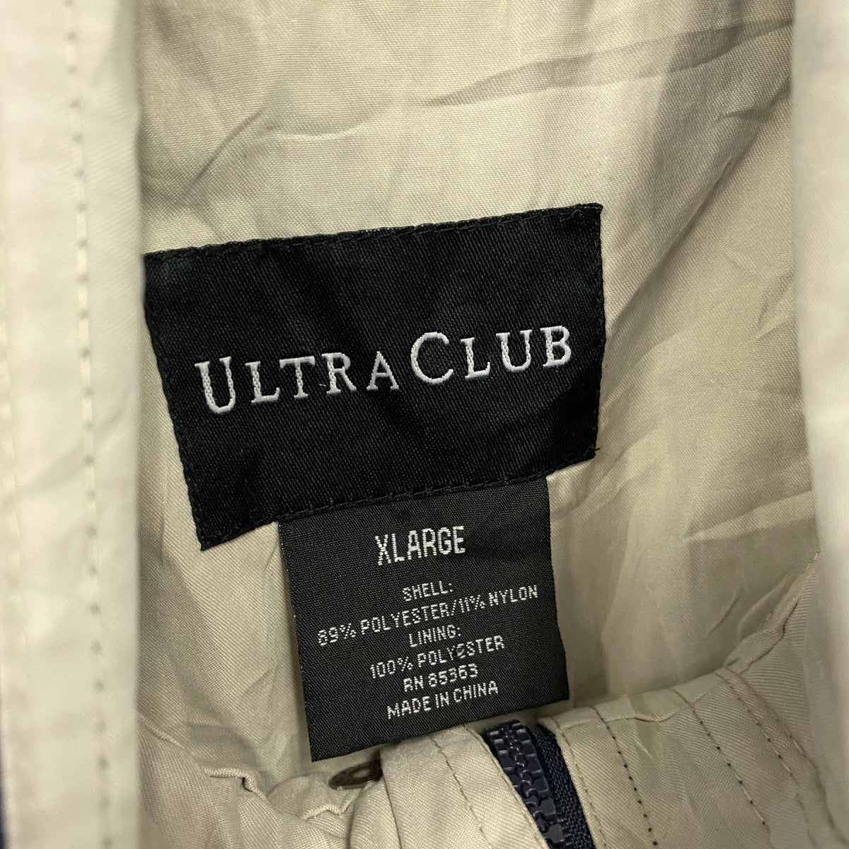 ULTRA CLUB　ウルトラクラブ　フルジップナイロンジャケット　紺　ネイビー　XLサイズ ウインドブレーカー ナイロンアウター メンズ 古着