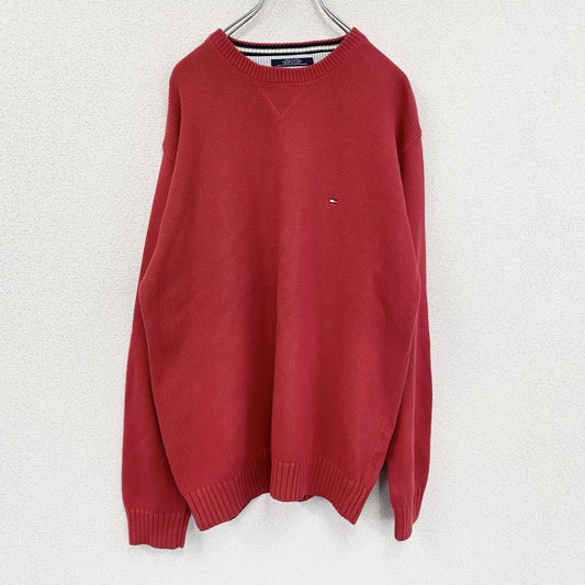 TOMMY HILFIGER　トミーヒルフィガー　コットンニットセーター　赤　レッド　Mサイズ