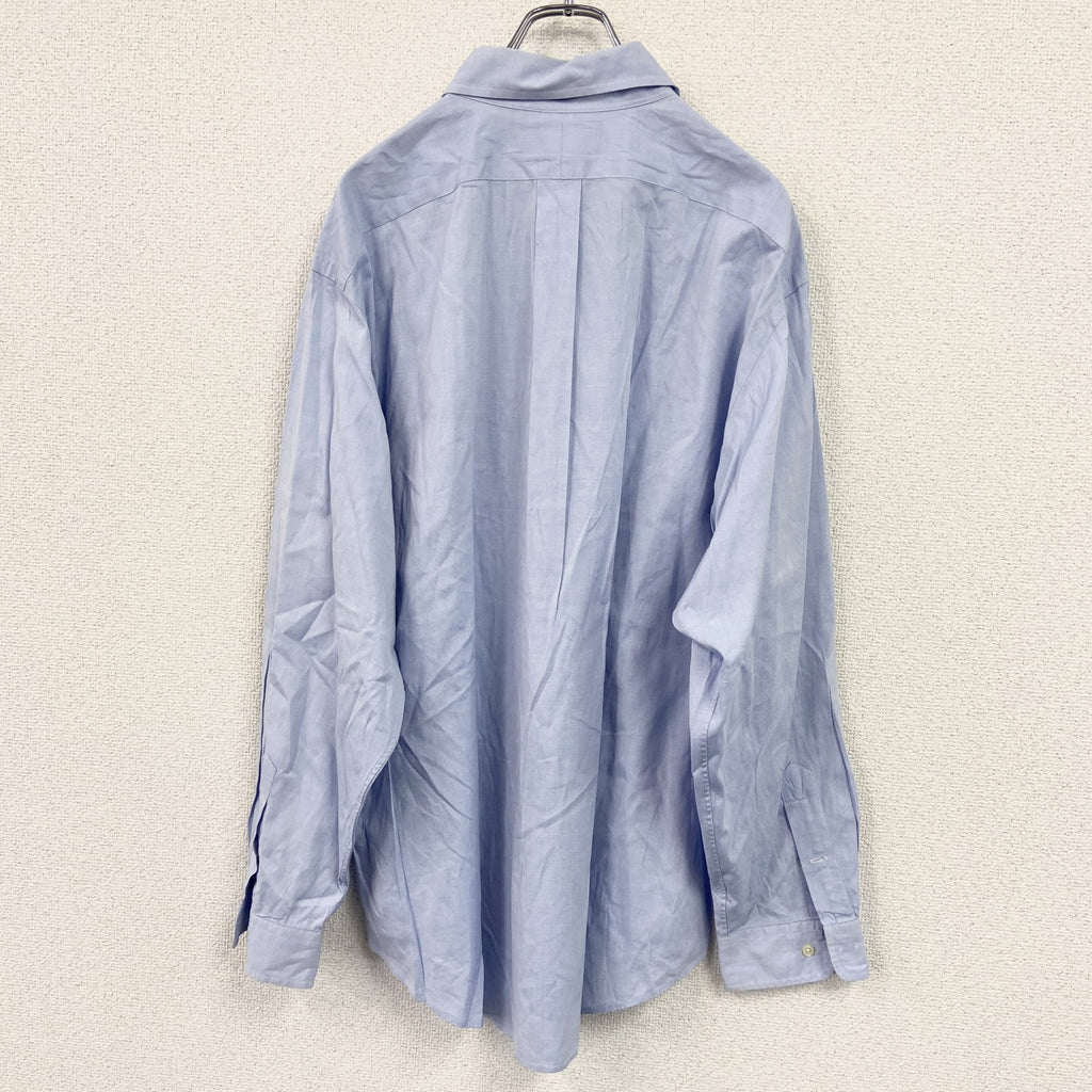 RALPH LAUREN　ラルフローレン　長袖シャツ/ボタンダウンシャツ　青　ブルー　48-90サイズ　古着
