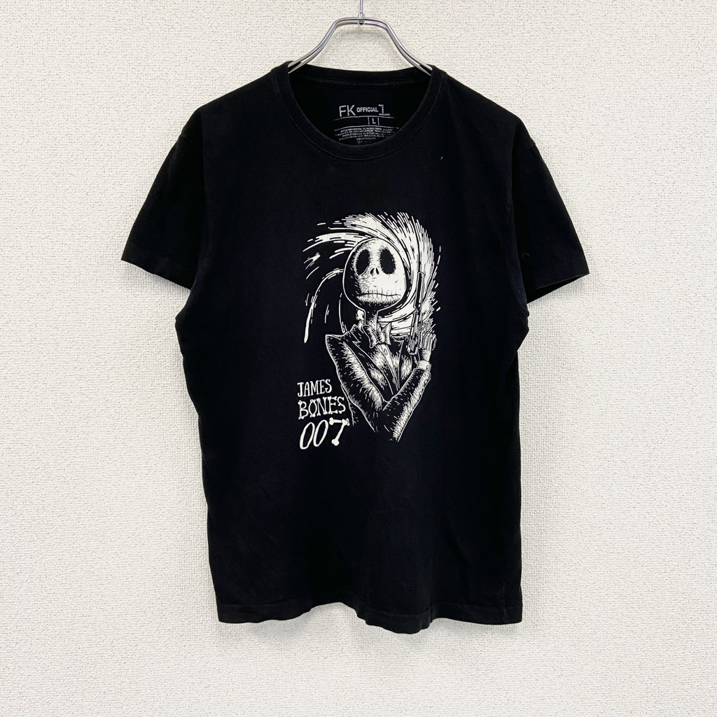 FK Official　ジャック・スケリントン　ナイトメア　Disney　ディズニー　半袖Tシャツ　黒　ブラック　Lサイズ　古着