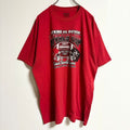 GILDAN　ギルダン　半袖プリントTシャツ　アメフト　スポーツ　赤　レッド　春夏服　ビッグシルエット　XLサイズ　古着