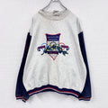 90s　adidas　アディダス　スウェット/トレーナー　オリンピック　ヴィンテージ　グレー　灰色　紺　ネイビー　Mサイズ　古着