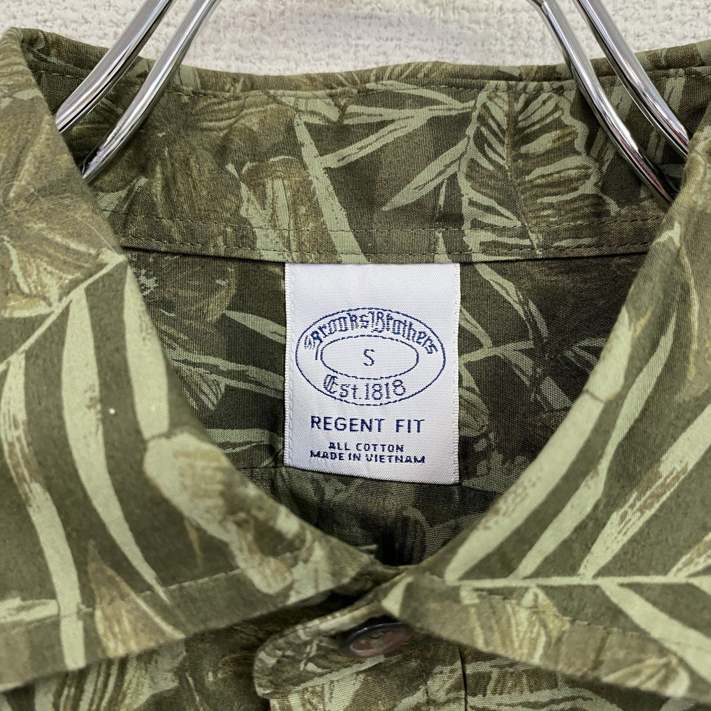 Brooks Brothers　ブルックスブラザーズ　長袖シャツ　総柄　緑　グリーン　Sサイズ