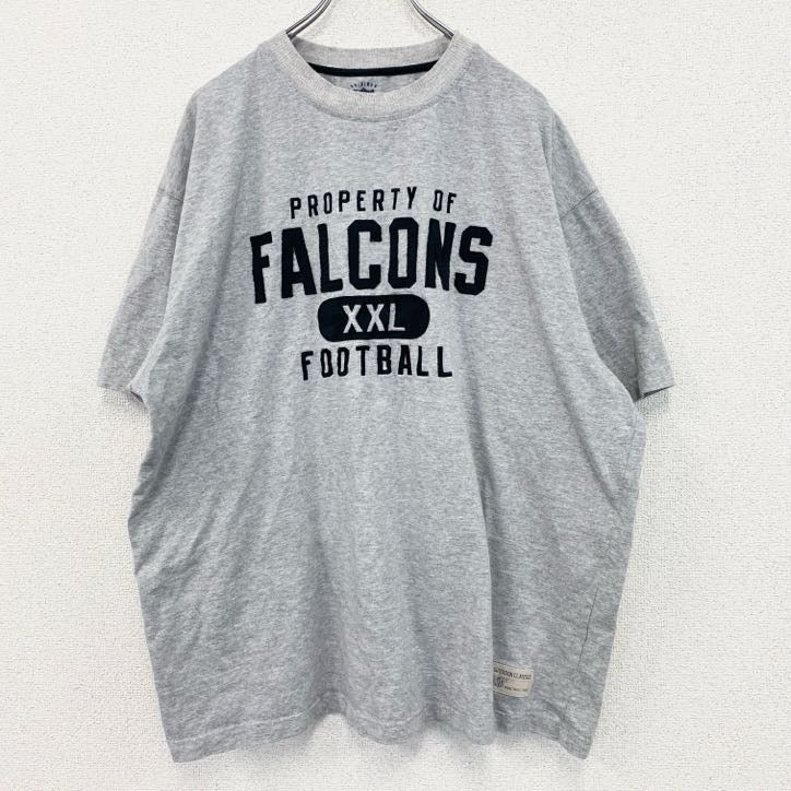リーボック　Reebok　半袖プリントTシャツ　NFL　ファルコンズ　灰色　ライトグレー　Lサイズ　古着