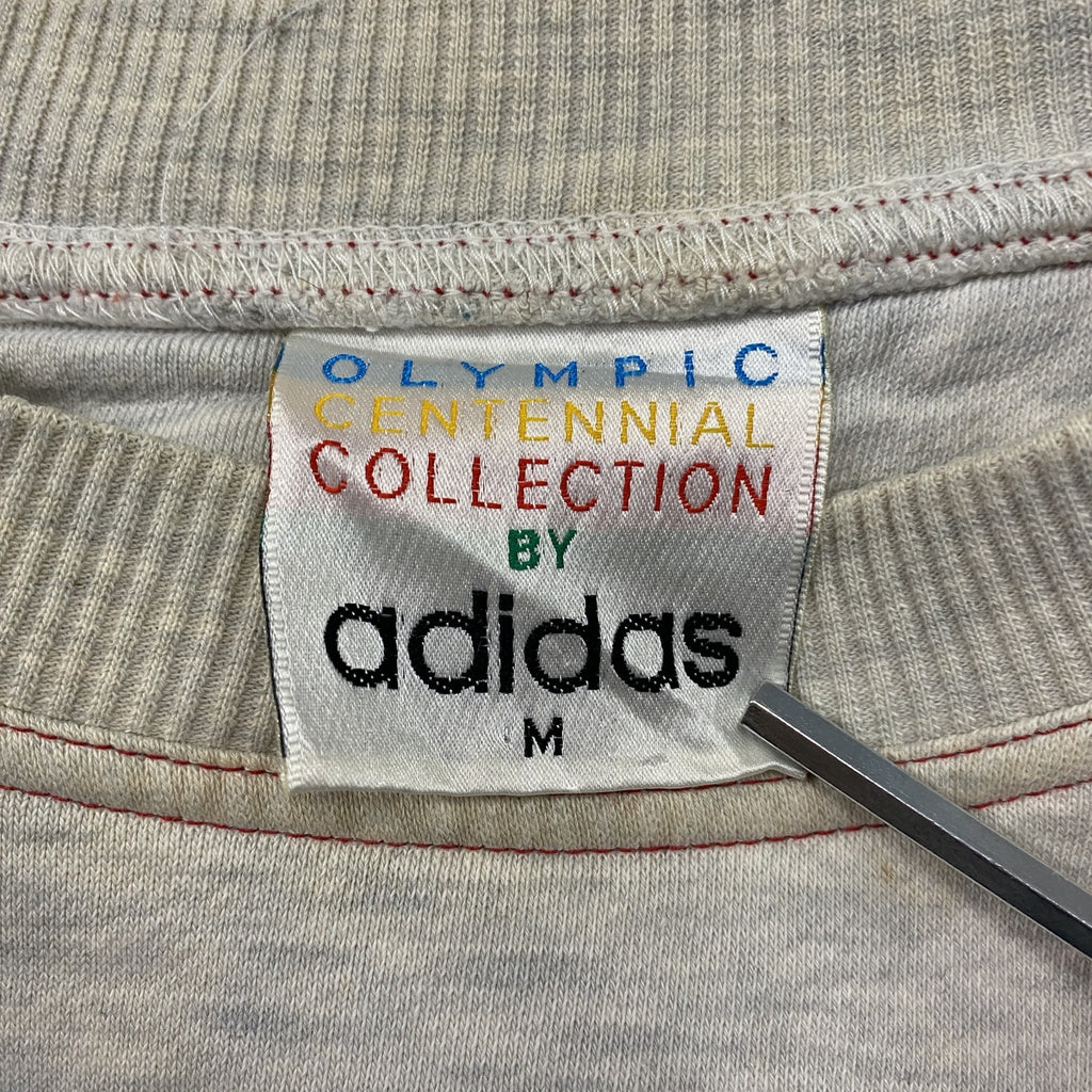 90s　adidas　アディダス　スウェット/トレーナー　オリンピック　ヴィンテージ　グレー　灰色　紺　ネイビー　Mサイズ　古着