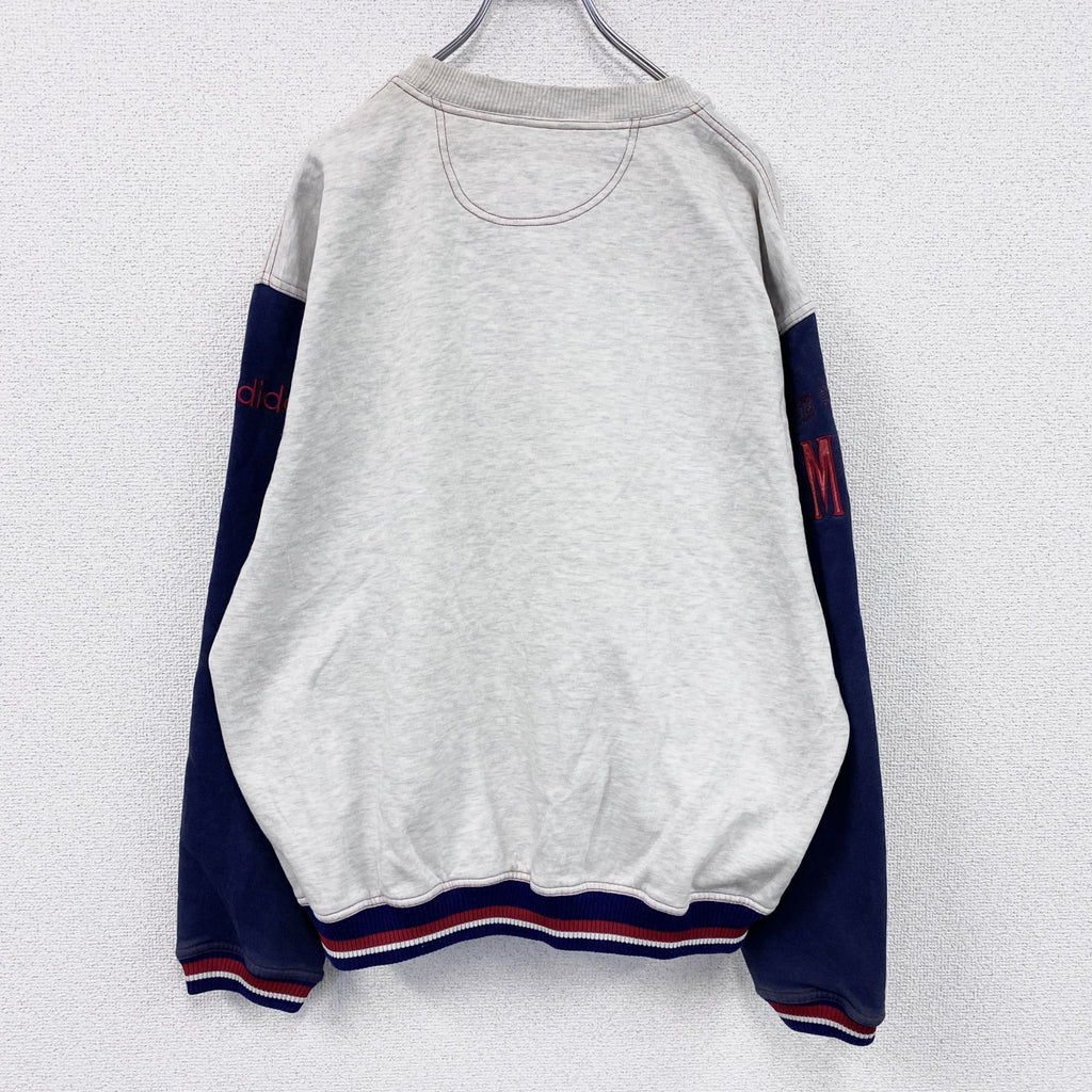90s　adidas　アディダス　スウェット/トレーナー　オリンピック　ヴィンテージ　グレー　灰色　紺　ネイビー　Mサイズ　古着