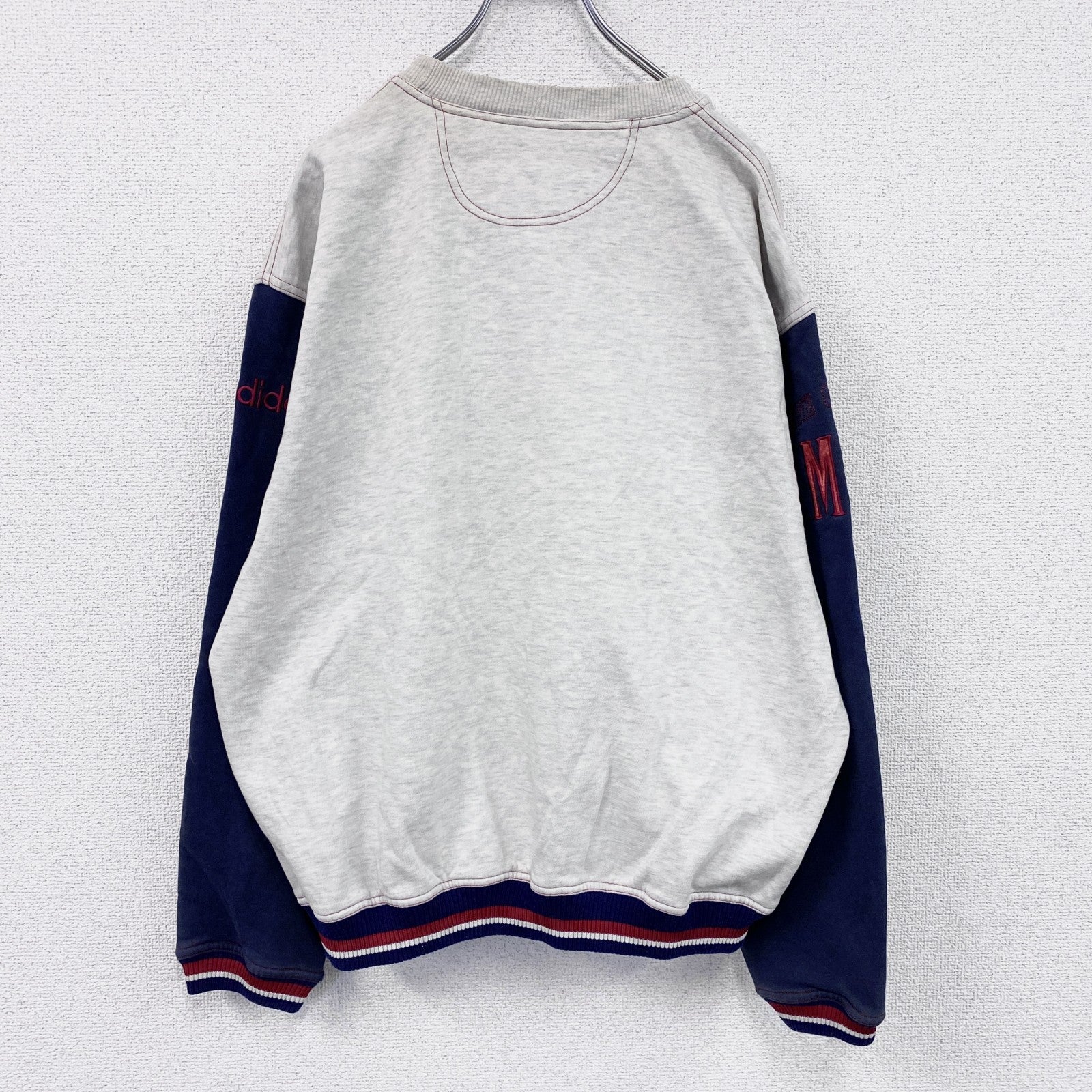 90s　adidas　アディダス　スウェット/トレーナー　オリンピック　ヴィンテージ　グレー　灰色　紺　ネイビー　Mサイズ　古着