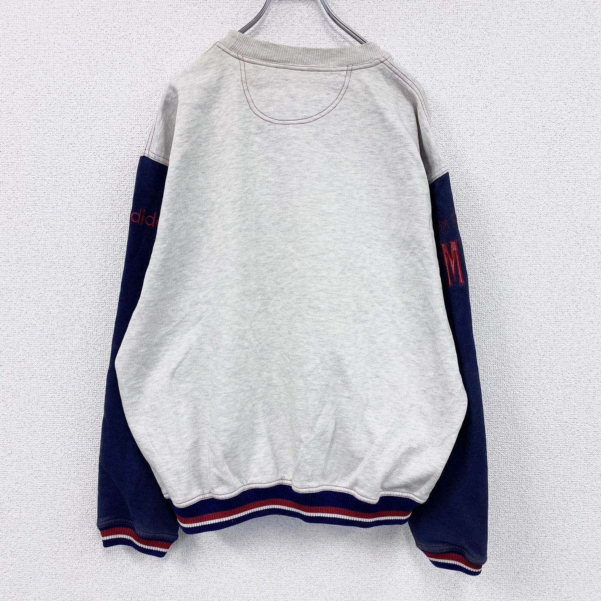 90s　adidas　アディダス　スウェット/トレーナー　オリンピック　ヴィンテージ　グレー　灰色　紺　ネイビー　Mサイズ　古着