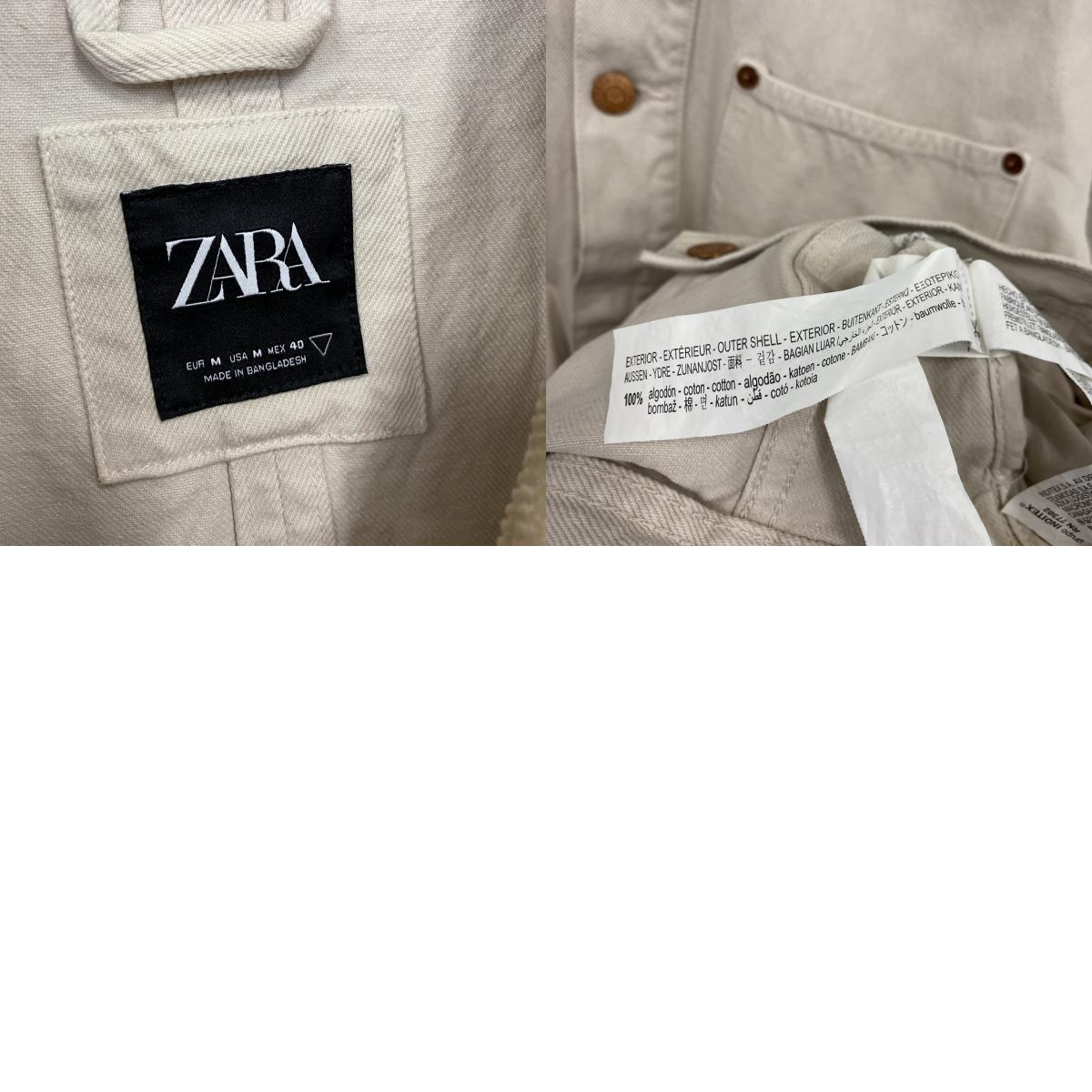 ZARA　ザラ　デニムジャケット/Gジャン　アイボリー　Mサイズ　古着