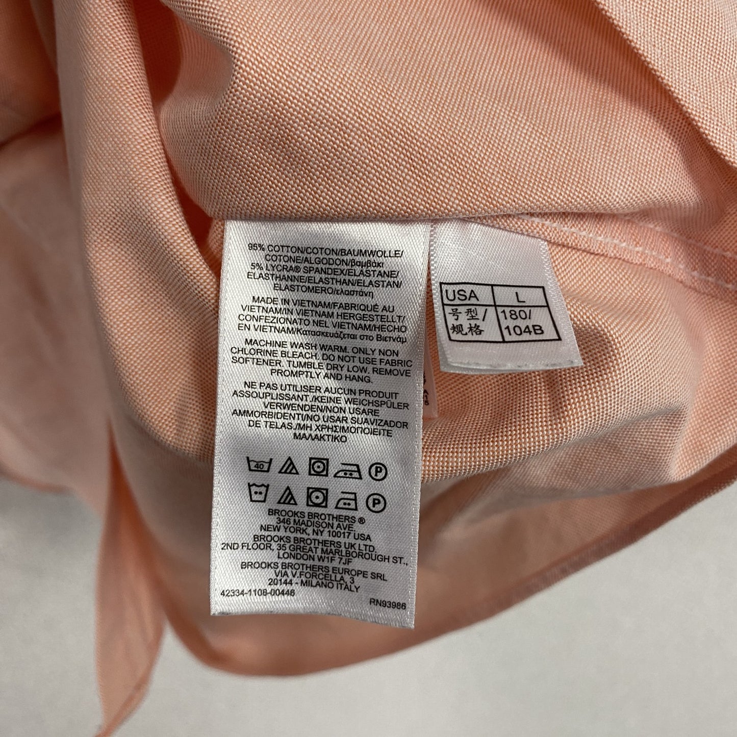 Brooks Brothers　ブルックスブラザーズ　長袖シャツ　ボタンダウンシャツ　ピンク　Lサイズ