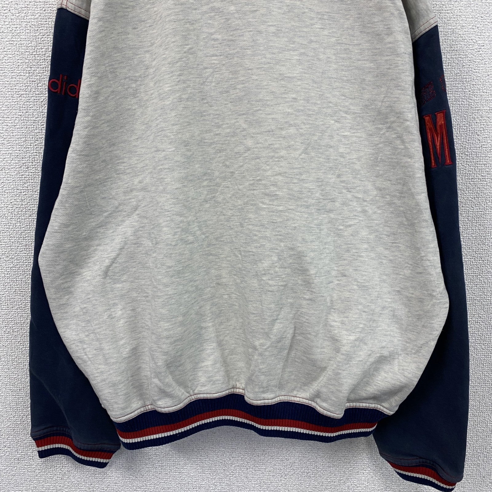 90s　adidas　アディダス　スウェット/トレーナー　オリンピック　ヴィンテージ　グレー　灰色　紺　ネイビー　Mサイズ　古着