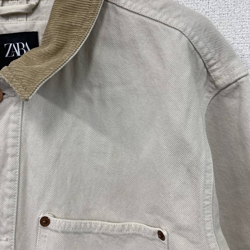 ZARA　ザラ　デニムジャケット/Gジャン　アイボリー　Mサイズ　古着