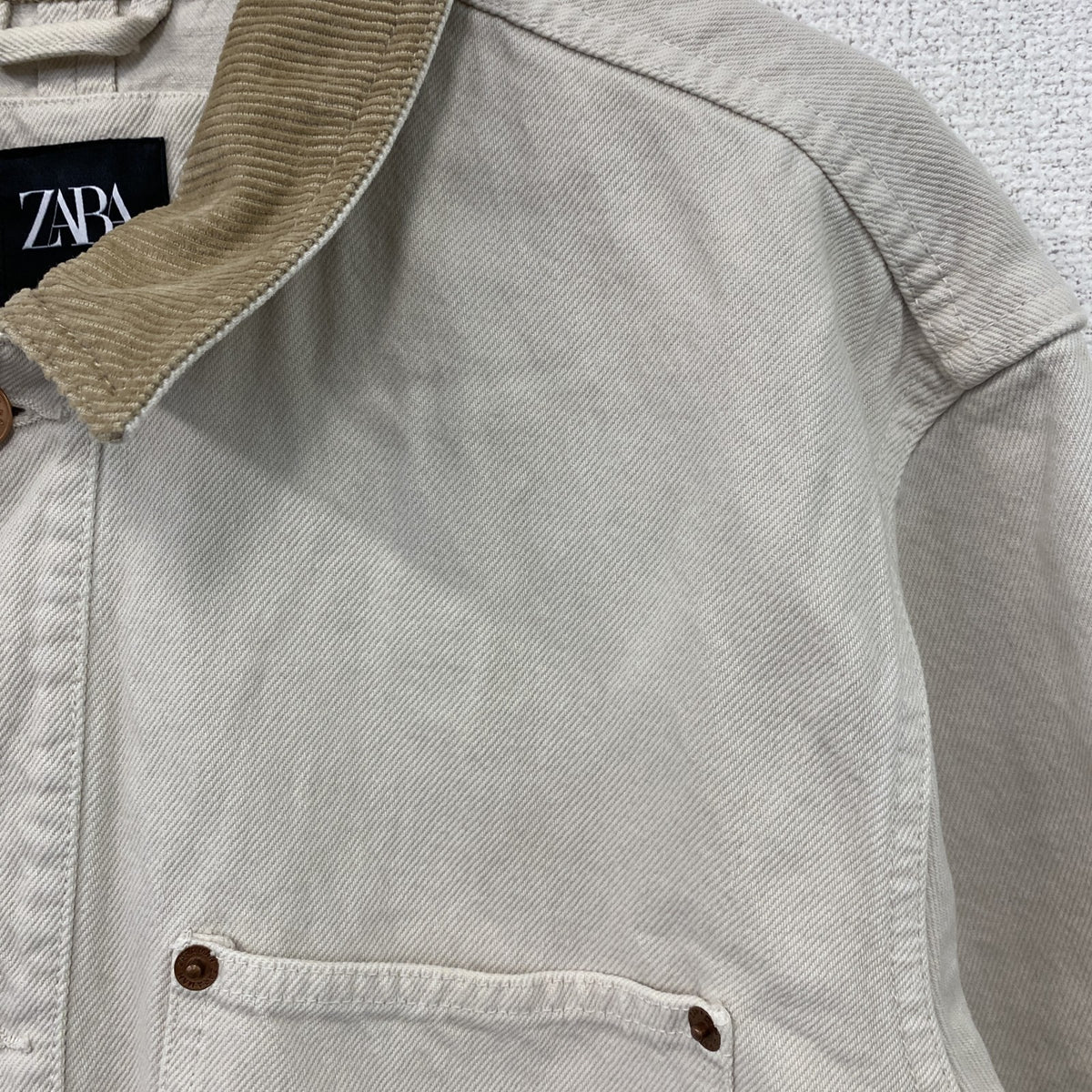 ZARA　ザラ　デニムジャケット/Gジャン　アイボリー　Mサイズ　古着