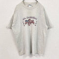 GILDAN　ギルダン　半袖アニマルプリント霜降り柄Tシャツ　アメリカ　馬　クルーネック　グレー　灰色　XLサイズ　古着