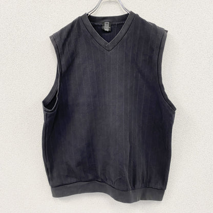 ～00s　NIKE　ナイキ　コットンニットベスト　ヴィンテージ　スウッシュ　ブラックフェード　ブラック　Lサイズ