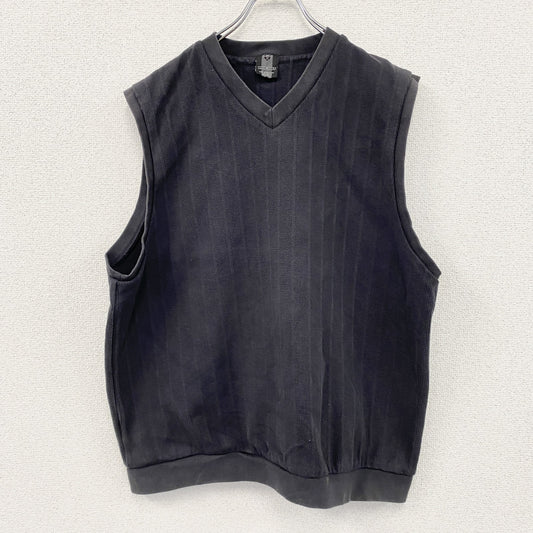 ～00s　NIKE　ナイキ　コットンニットベスト　ヴィンテージ　スウッシュ　ブラックフェード　ブラック　Lサイズ