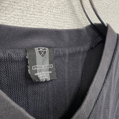 ～00s　NIKE　ナイキ　コットンニットベスト　ヴィンテージ　スウッシュ　ブラックフェード　ブラック　Lサイズ