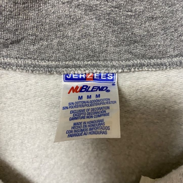 JERZEES ジャージーズ　長袖ハーフジップスウェット　トレーナー　グレー　灰色　ハイネック　秋冬服　Mサイズ　古着