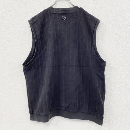 ～00s　NIKE　ナイキ　コットンニットベスト　ヴィンテージ　スウッシュ　ブラックフェード　ブラック　Lサイズ