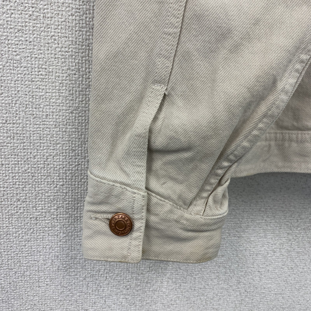 ZARA　ザラ　デニムジャケット/Gジャン　アイボリー　Mサイズ　古着