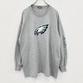 NFL　長袖プリントTシャツ　イーグルス　フットボール　スポーツ　灰色　ライトグレー　XLサイズ　古着