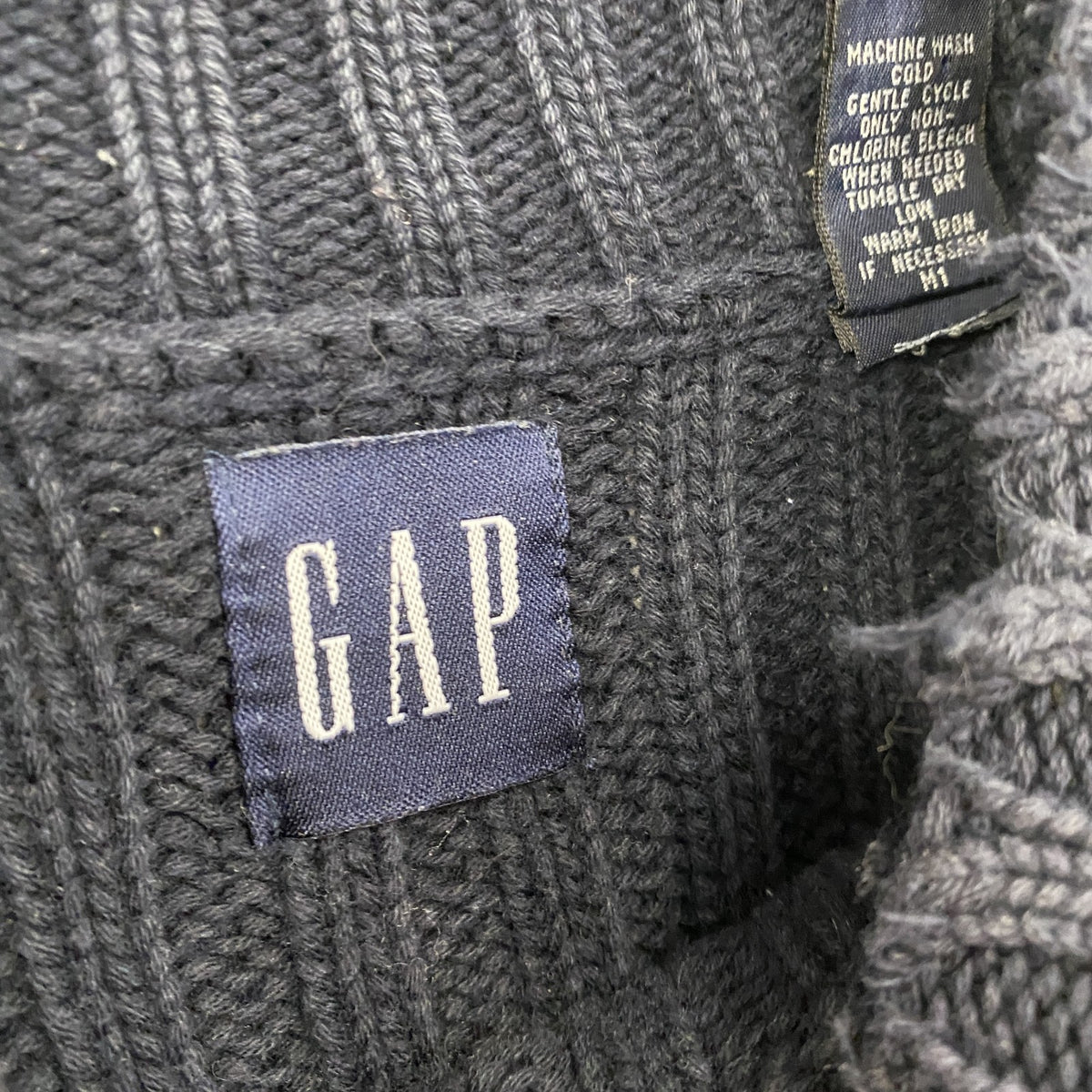 90s　OLD GAP　オールドギャップ　コットンニットセーター　紺タグ　ヴィンテージ　紺　ネイビー　Sサイズ　古着