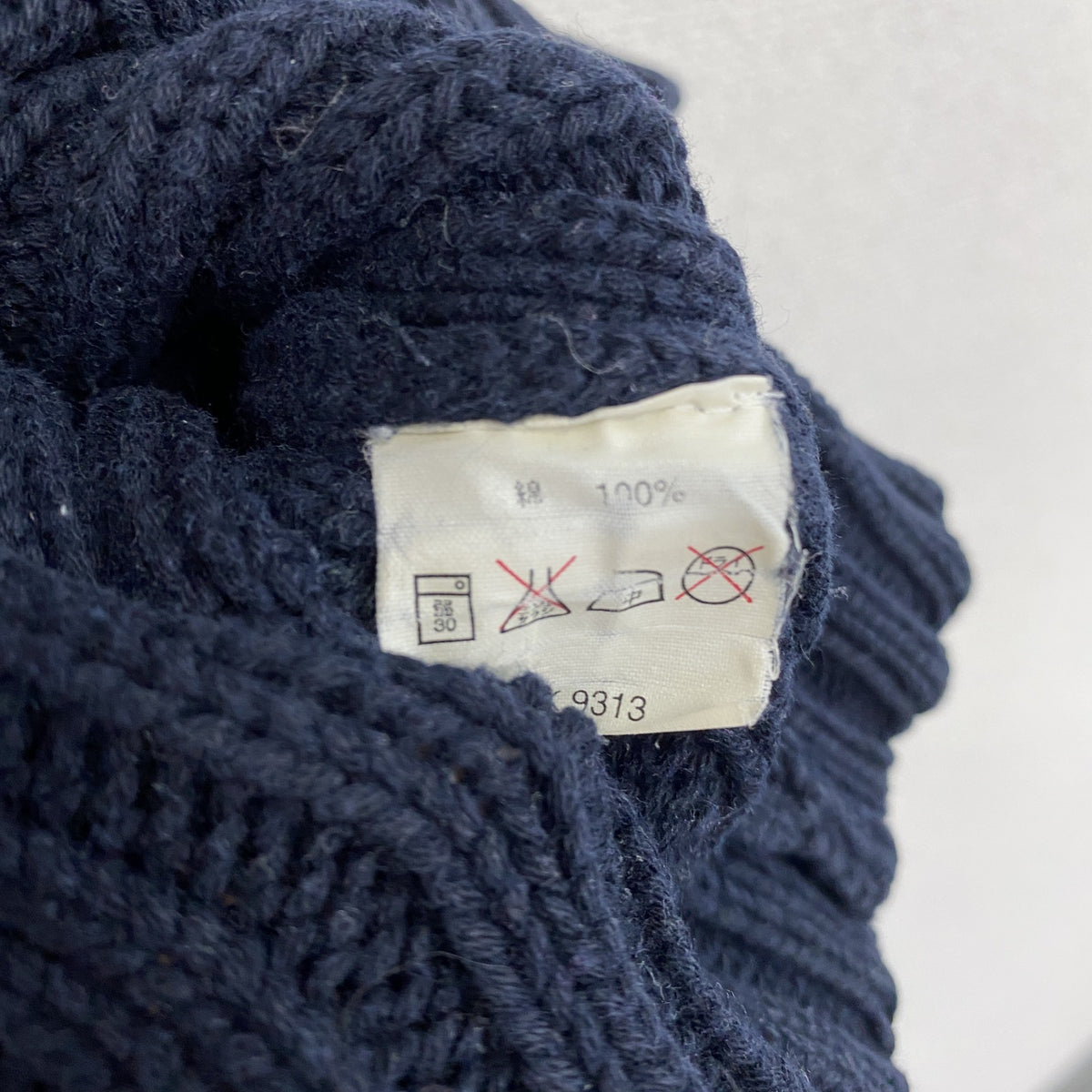 90s　OLD GAP　オールドギャップ　コットンニットセーター　紺タグ　ヴィンテージ　紺　ネイビー　Sサイズ　古着
