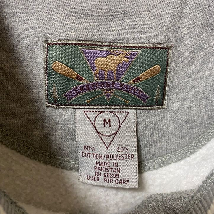 90s　COLORADO　長袖刺繍リンガースウェット　トレーナー　ロッキー山脈　グレー　灰色　ヴィンテージ　Mサイズ　古着
