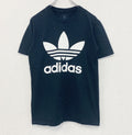 adidas　アディダス　半袖プリントTシャツ　STAFF　カジュアルデザイン　レトロ　ブラック　黒　Sサイズ　古着