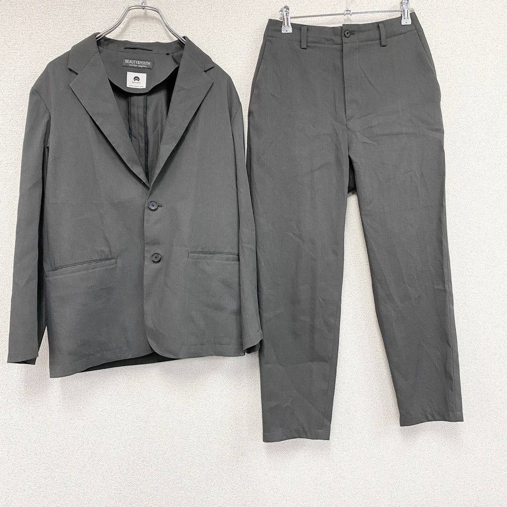 BEAUTY&YOUTH　ビューティーアンドユース　スーツ　セットアップ　グレー　Sサイズ　古着